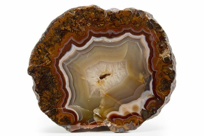 Polished Banded Agate Nodule - Kerrouchen, Morocco #324145